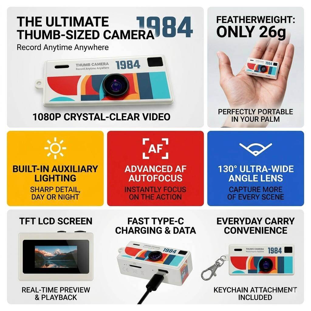 RetroSnap Mini Camera – 1080p HD